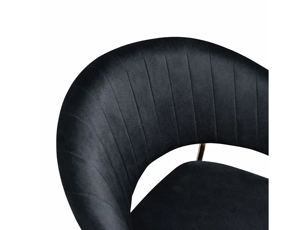 Aurelia eetkamerstoelen, set van 4, met zwarte fluwelen rugleuning.