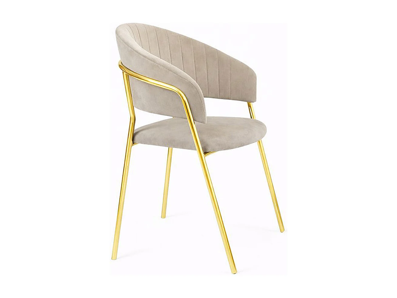 Chaises de salle à manger Aurelia, ensemble de 4, avec dossier en velours gris tourterelle.