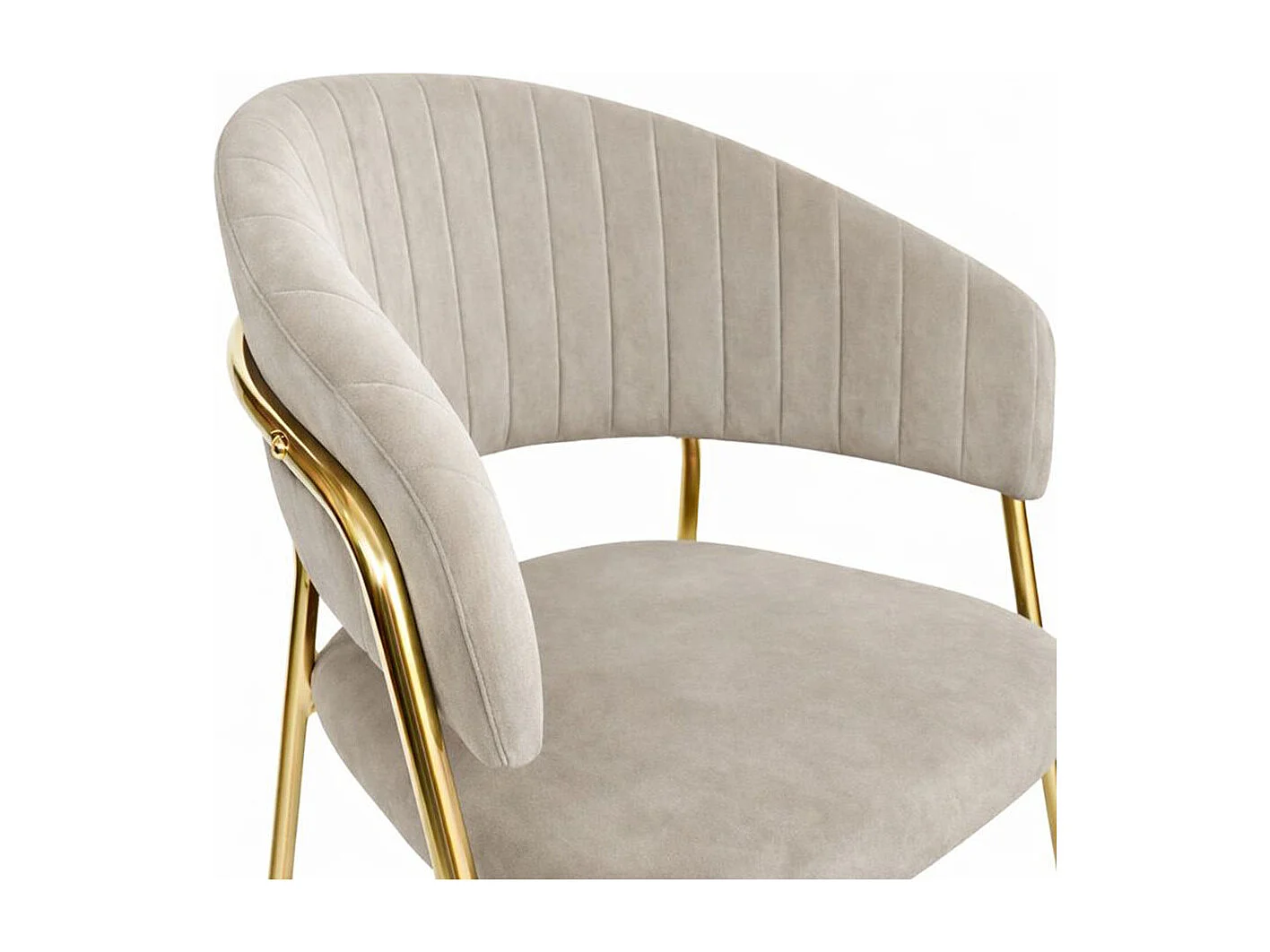 Chaises de salle à manger Aurelia, ensemble de 4, avec dossier en velours gris tourterelle.