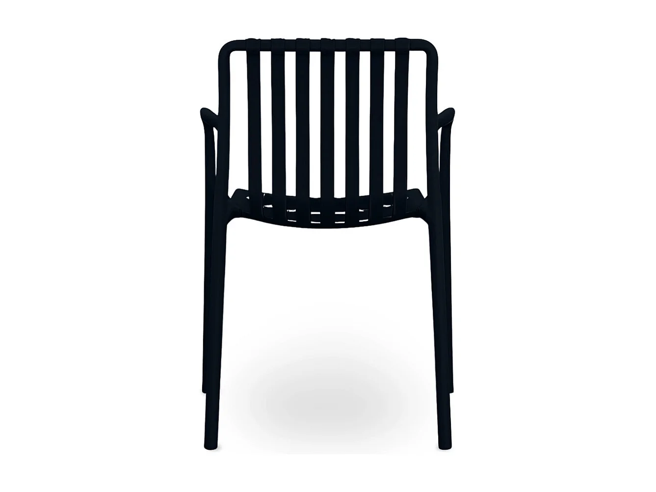 Chaise d'extérieur Iside en plastique vert pétrole, offrant un confort optimal et des accoudoirs.