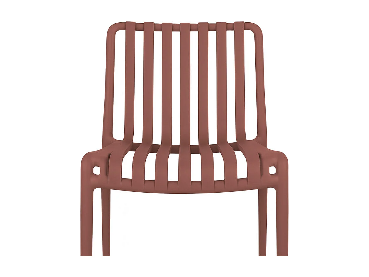 Iside buitenstoel van duurzaam kunststof, premium comfort, baksteenrood