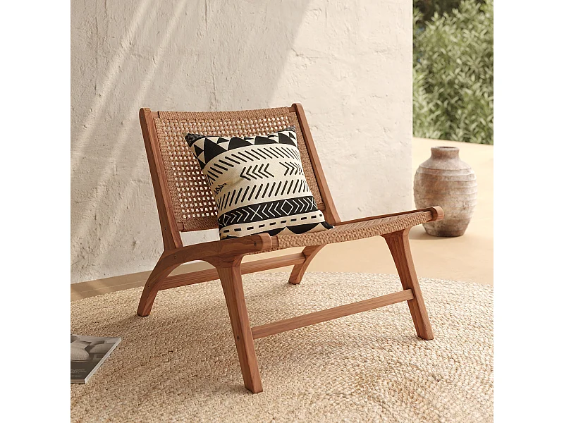 Sillón de madera de teca y tejido sintético - Kilka