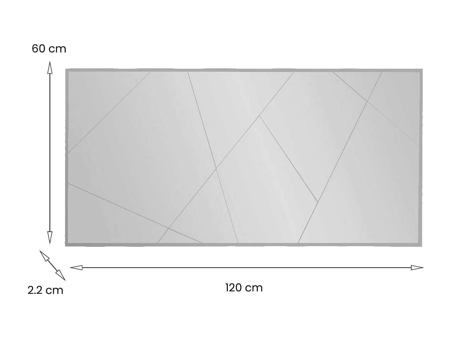 Specchio Corallo, Materiale Struttura in Vetro, 2.2x60h cm Bianco
