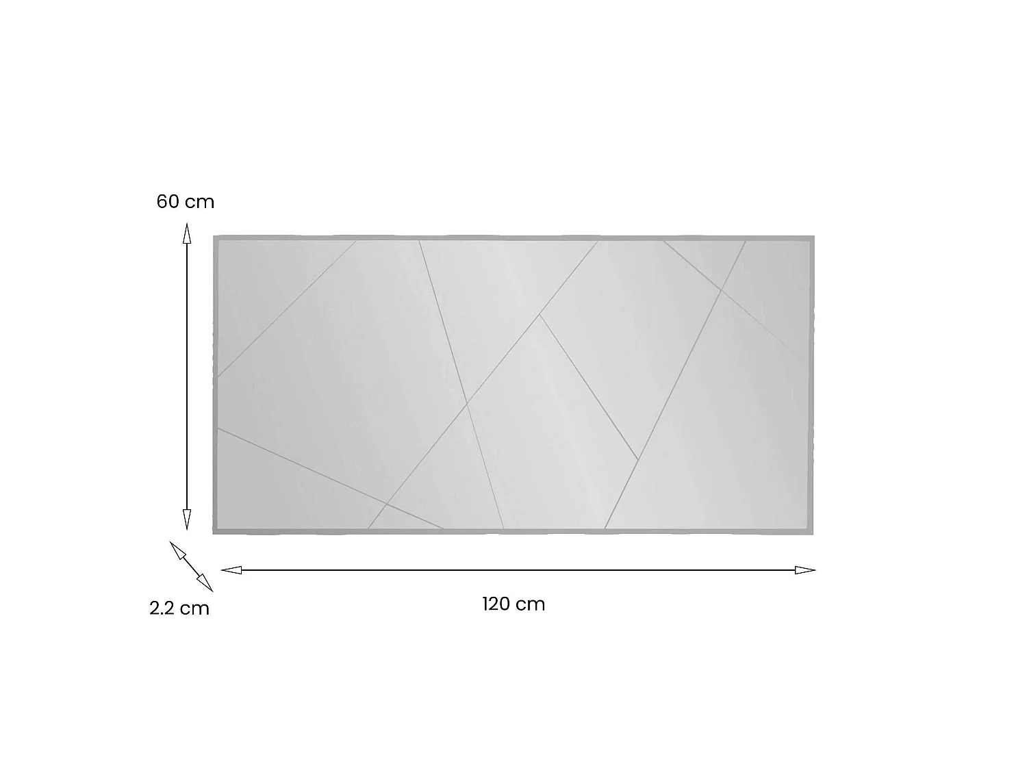 Specchio Corallo, Materiale Struttura in Vetro, 2.2x60h cm Bianco