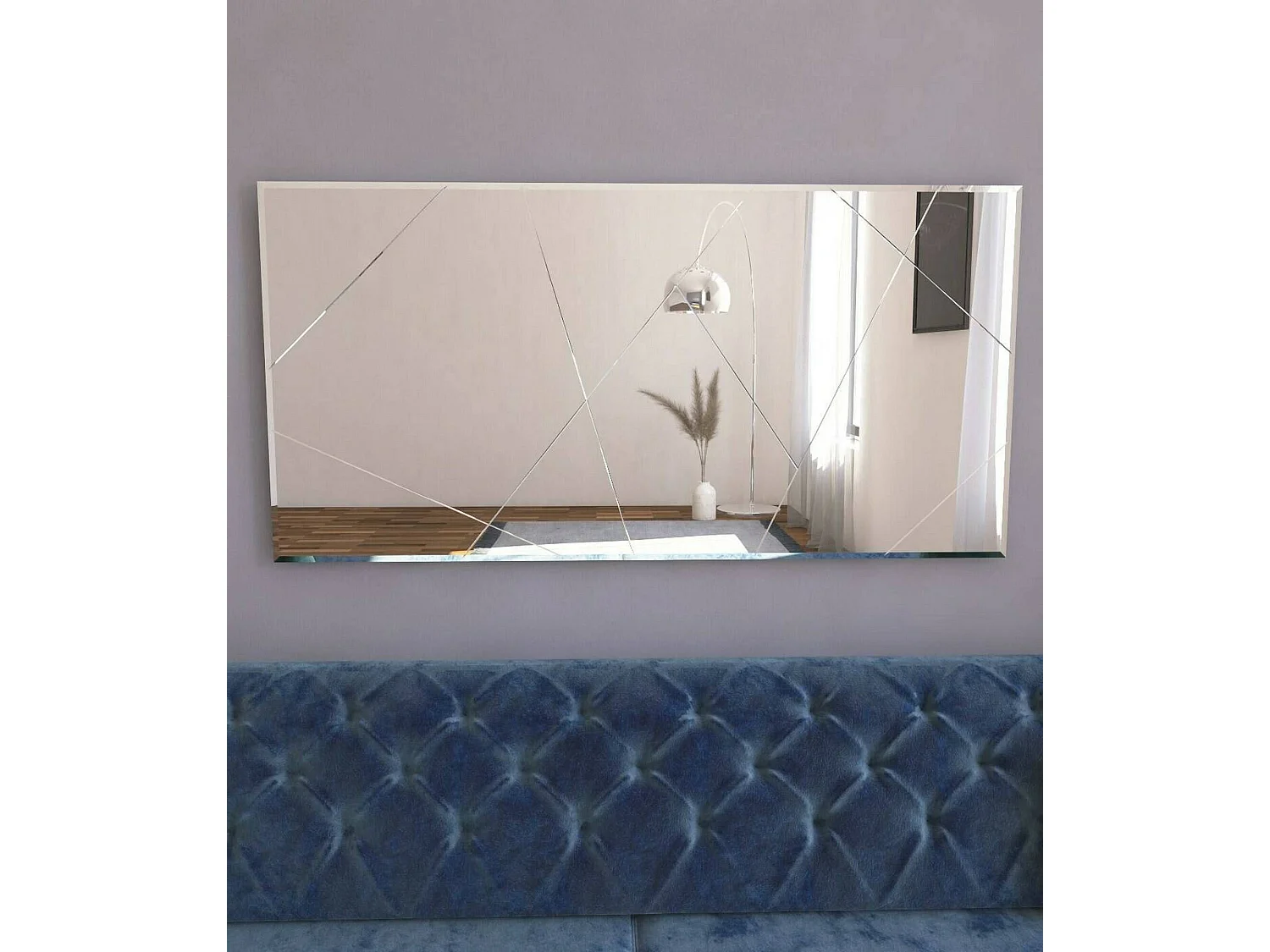 Specchio Corallo, Materiale Struttura in Vetro, 2.2x60h cm Bianco