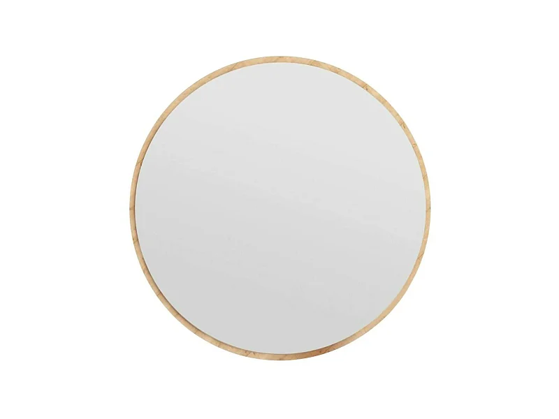 Miroir Euterpe, Verre miroité, Objet d'ameublement mural, Décoration avec miroir, 60x2h60 cm, Chêne