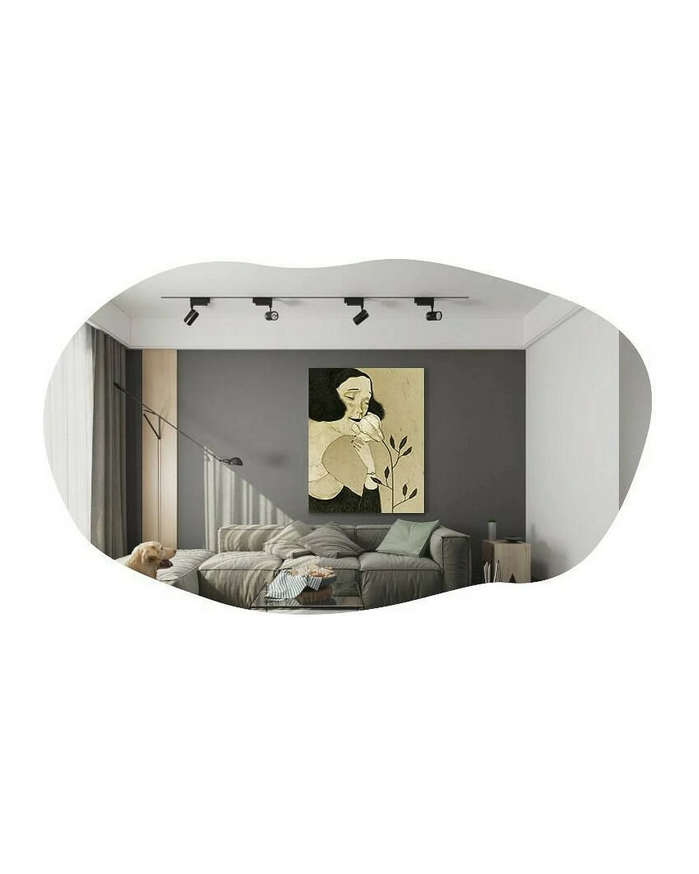 Specchio Apache, Materiale Struttura in Vetro, 2.2x89h cm Nero