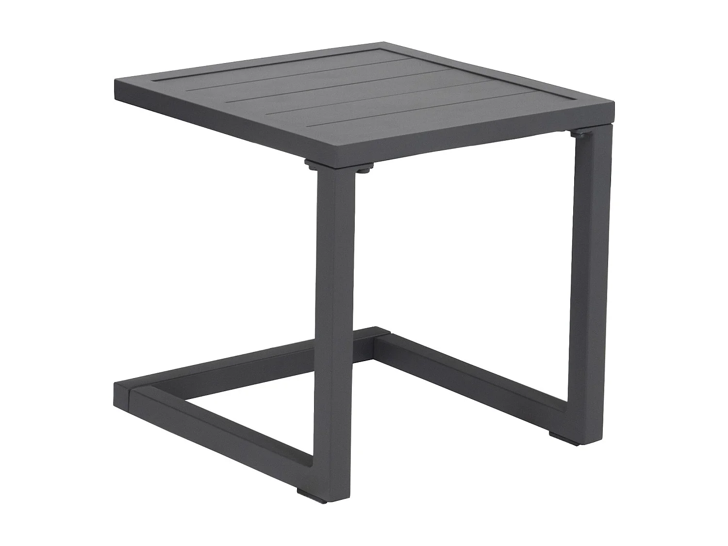 Set bain de soleil et table d'appoint BARBADOS en textilène noir - aluminium gris anthracite