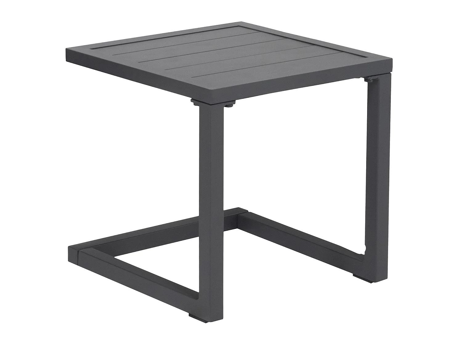 Set di lettino eTavolino BARBADOS in textilene nero - alluminio grigio antracite - HAPPY GARDEN