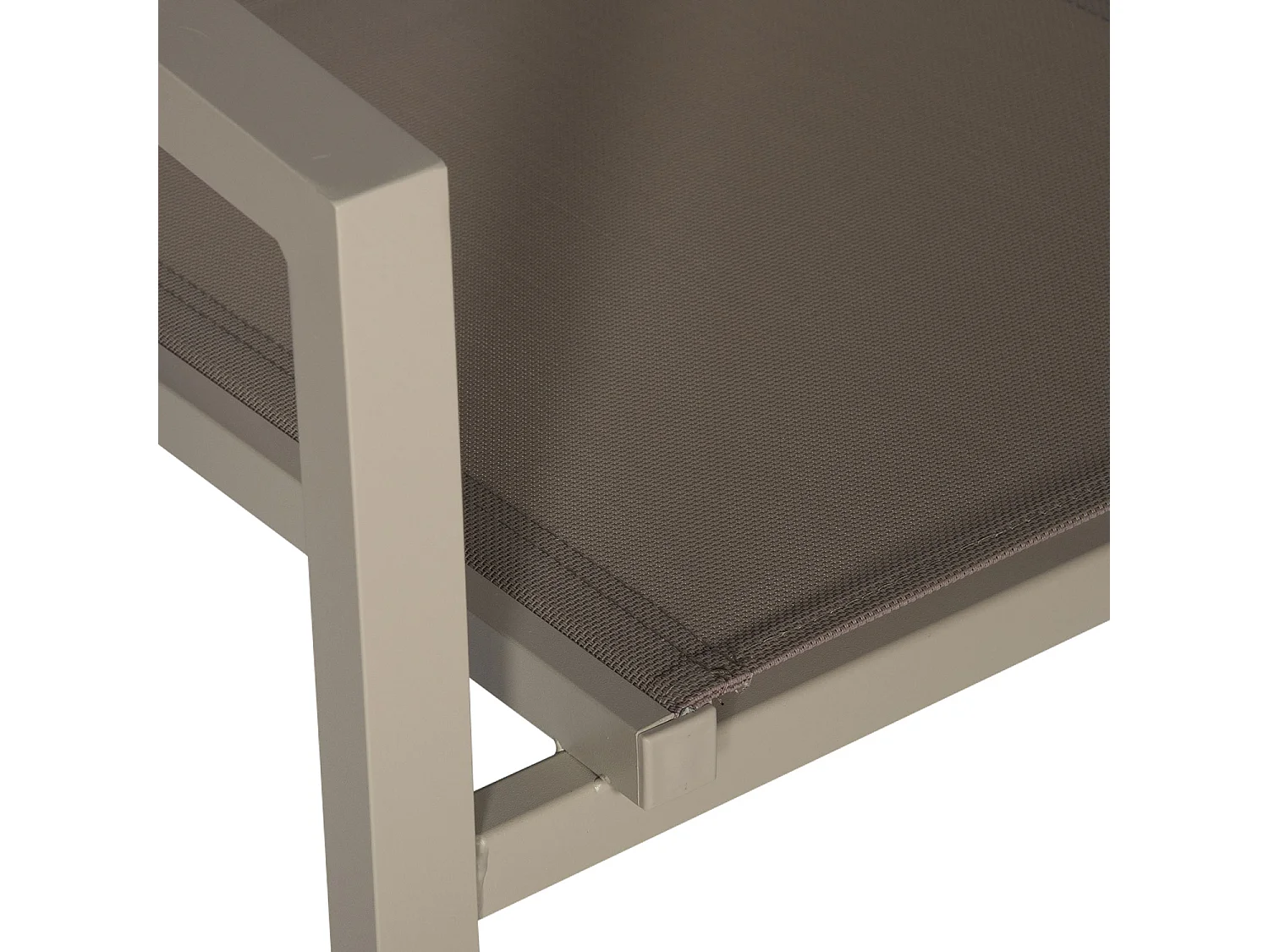 Lot de 6 chaises en aluminium taupe - textilène taupe