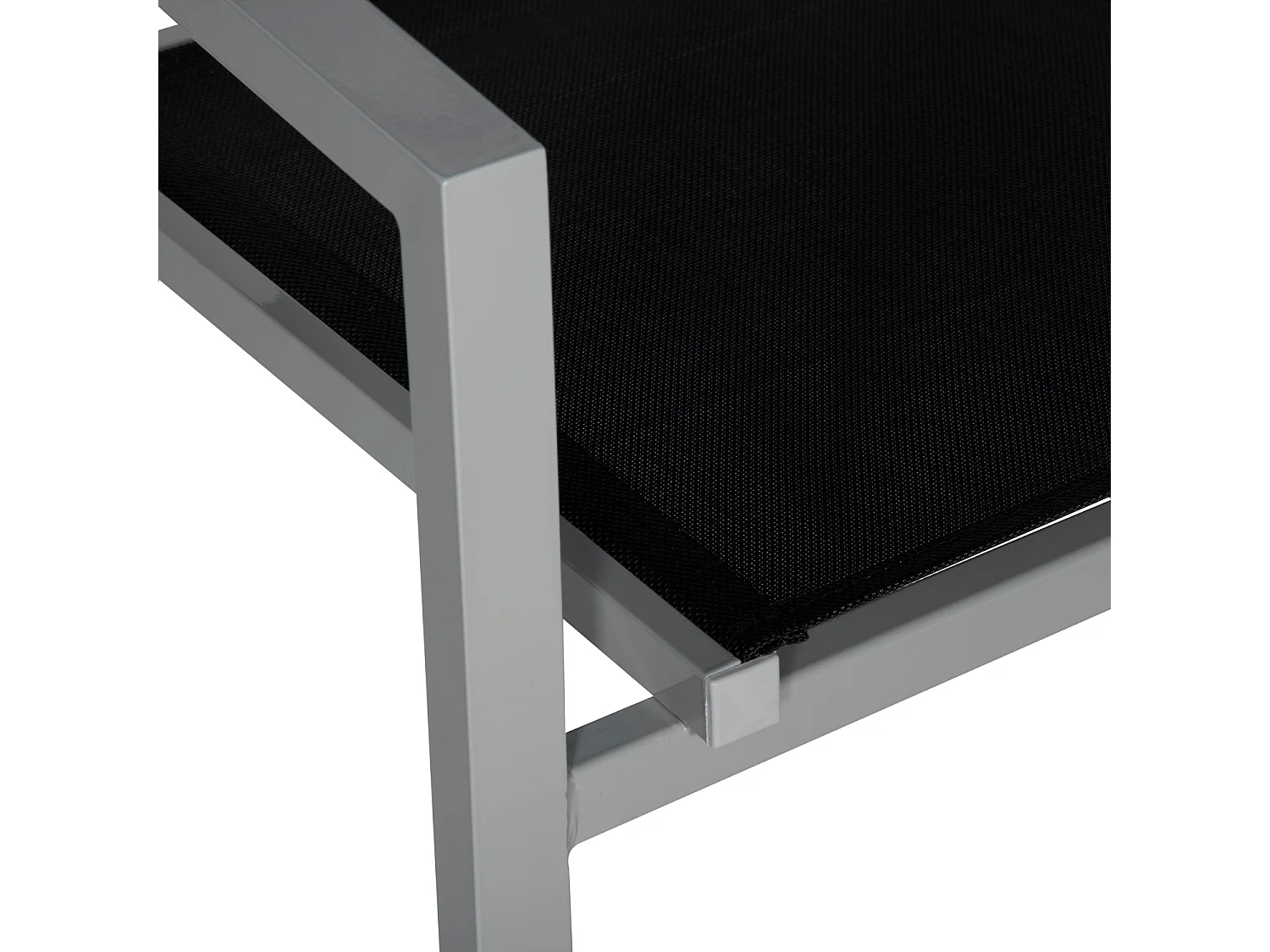 Set di 10 sedie in alluminio grigio - textilene nero - HAPPY GARDEN