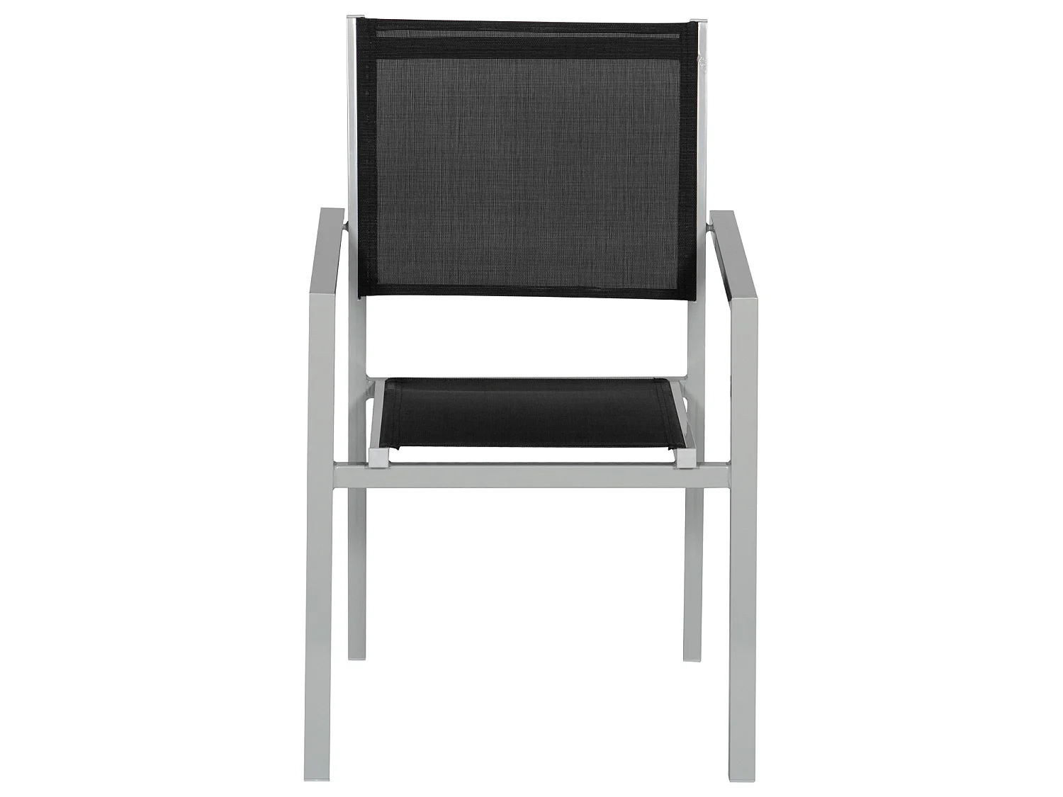 Juego de 6 sillas de aluminio gris textileno negro - HAPPY GARDEN