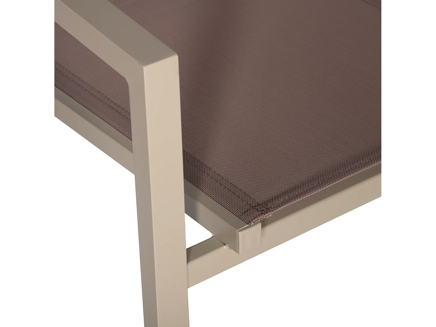 Lot de 4 chaises en aluminium taupe - textilène taupe