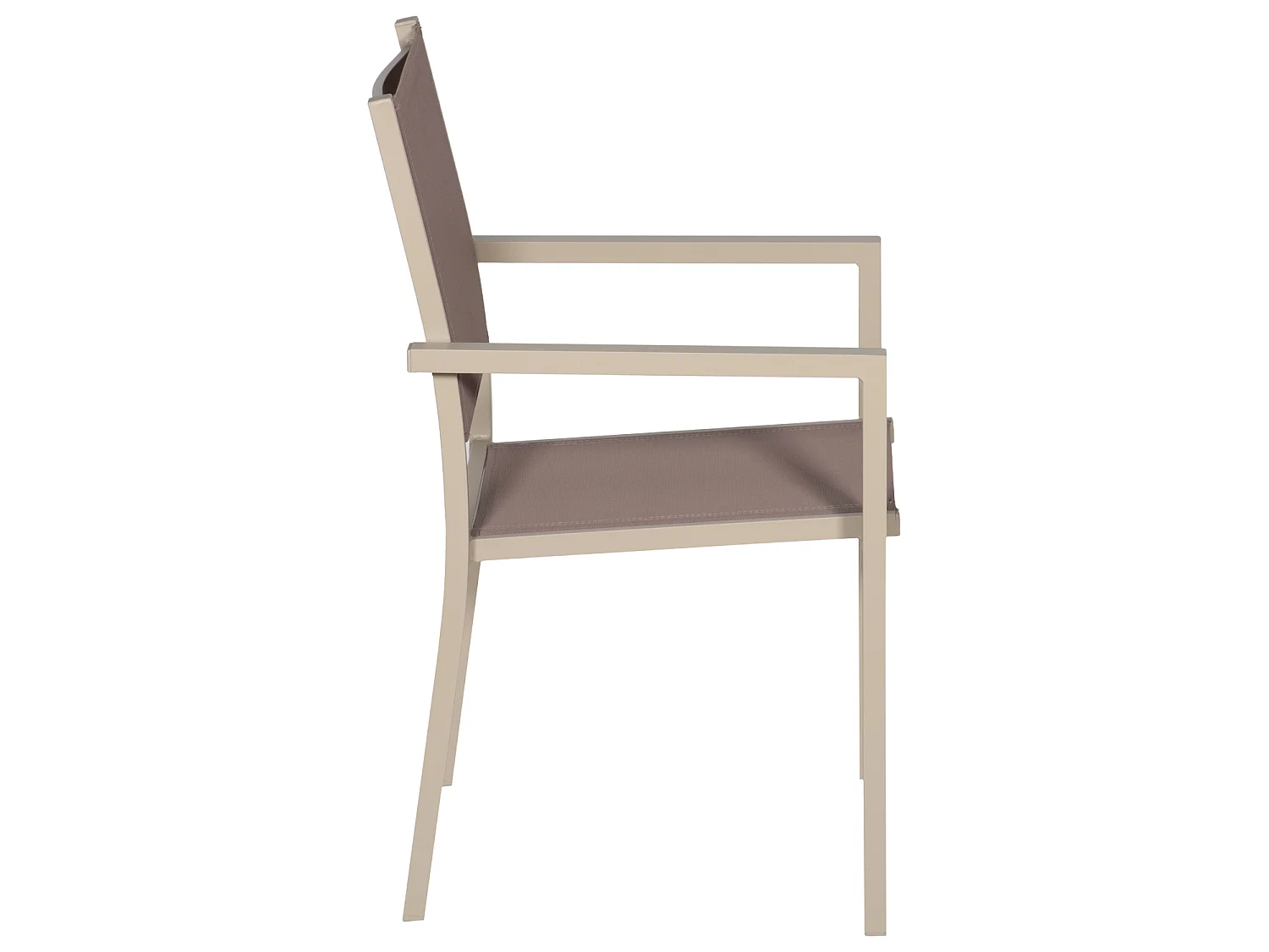 Set van 4 taupe aluminium stoelen - textilene taupe