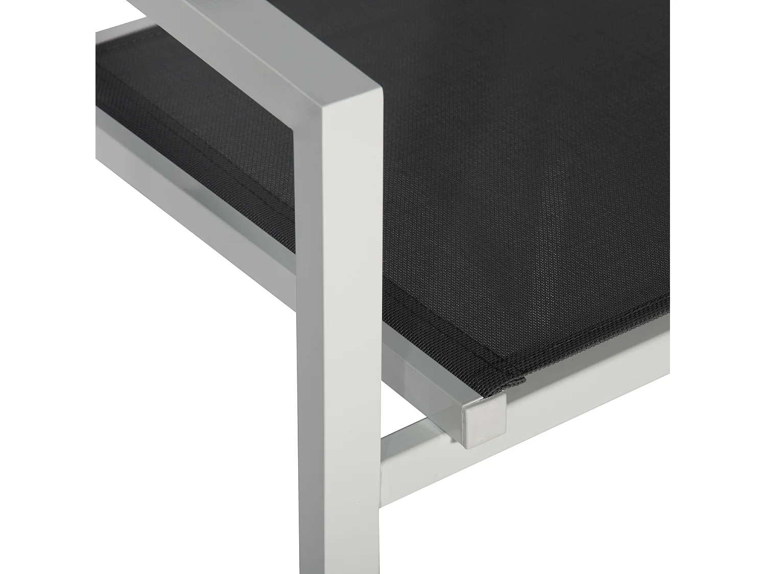 Set van 6 witte aluminium stoelen - grijs textilene