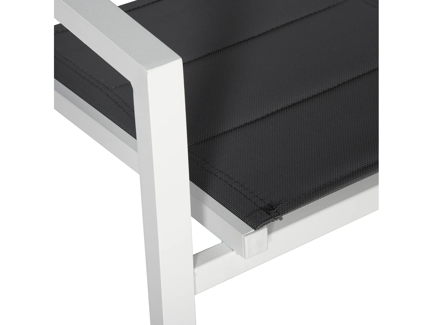 Lot de 10 chaises rembourrées en aluminium blanc - textilène gris