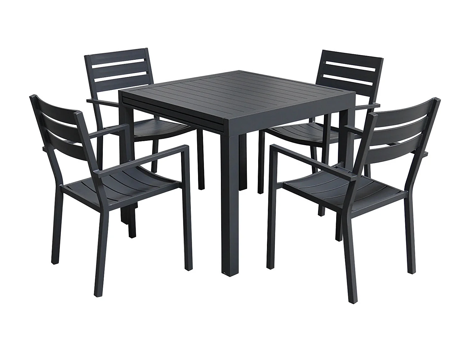 VENEZIA uitschuifbare tuinset 90/180 in antraciet aluminium - 8 zitplaatsen