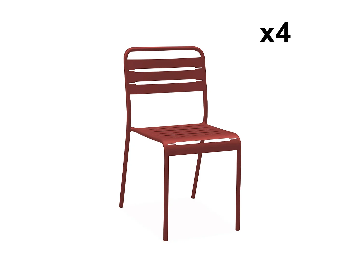Set tavolo da giardino bistrot in metallo con 4 sedie, 120cm, terra di