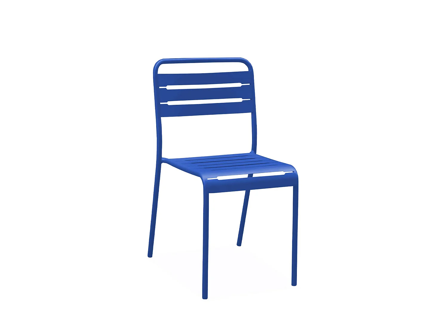 Set tavolo da giardino bistrot in metallo con 4 sedie, 120cm, blu