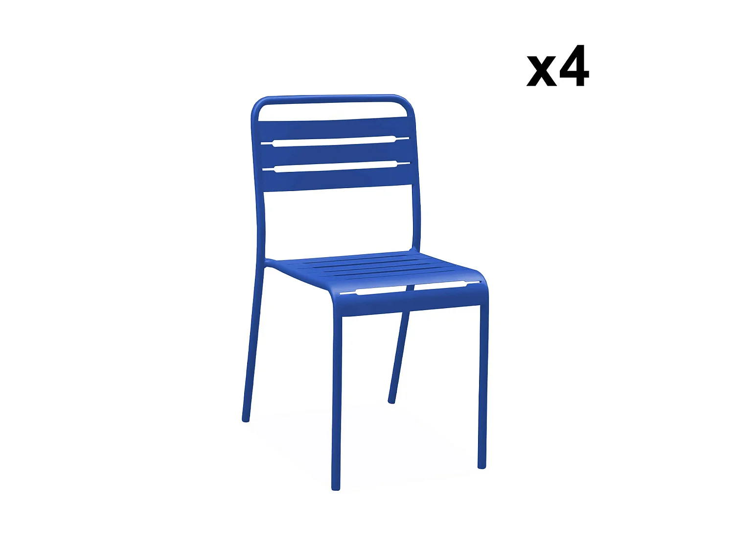 Set tavolo da giardino bistrot in metallo con 4 sedie, 120cm, blu