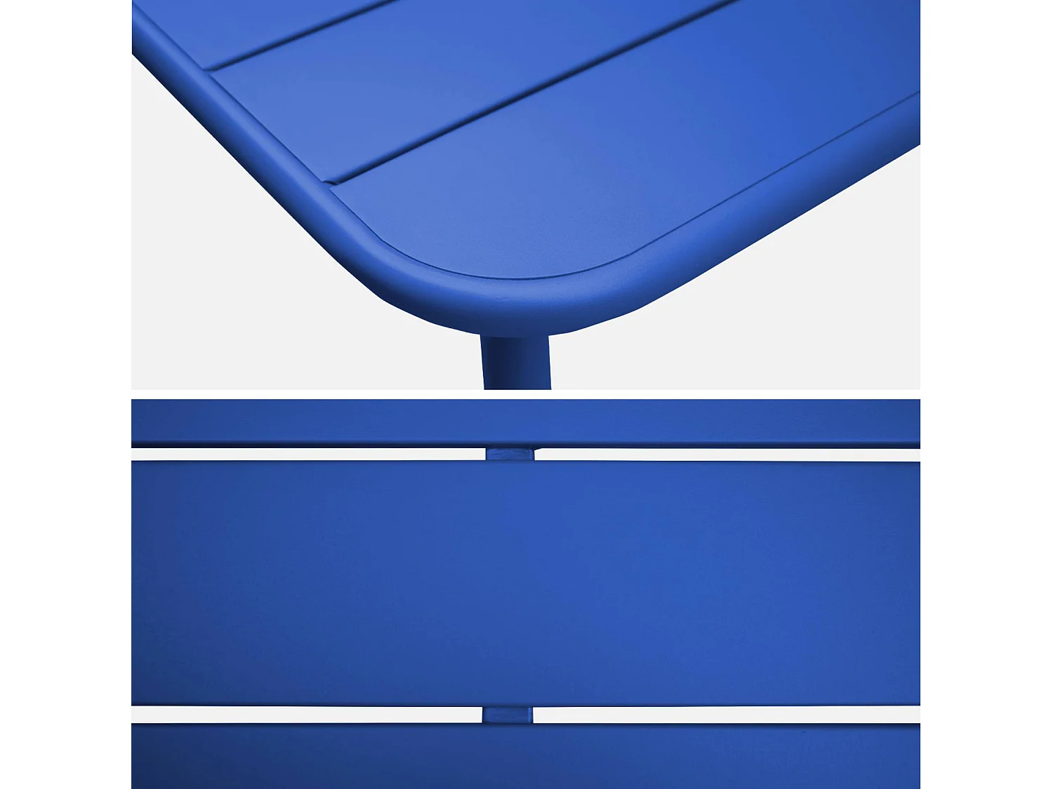 Set tavolo da giardino bistrot in metallo con 4 sedie, 120cm, blu