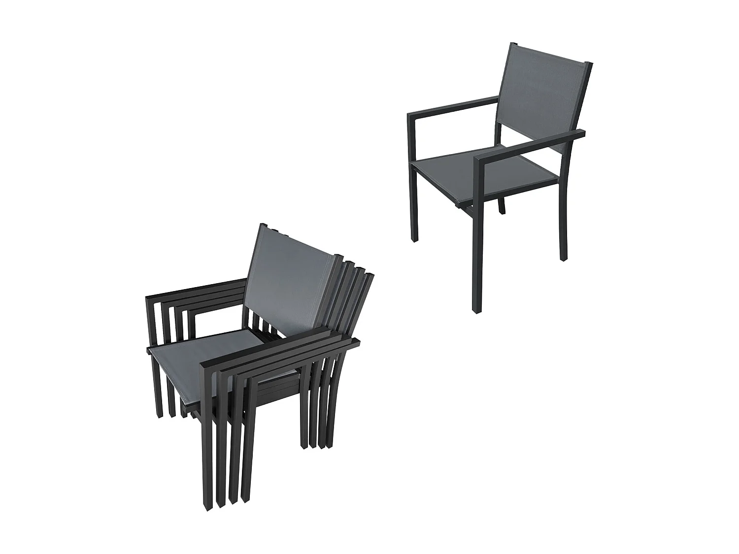 VENEZIA Uitschuifbare tuinset 90/180 in grijs textilene 8 zitplaatsen - aluminium antraciet