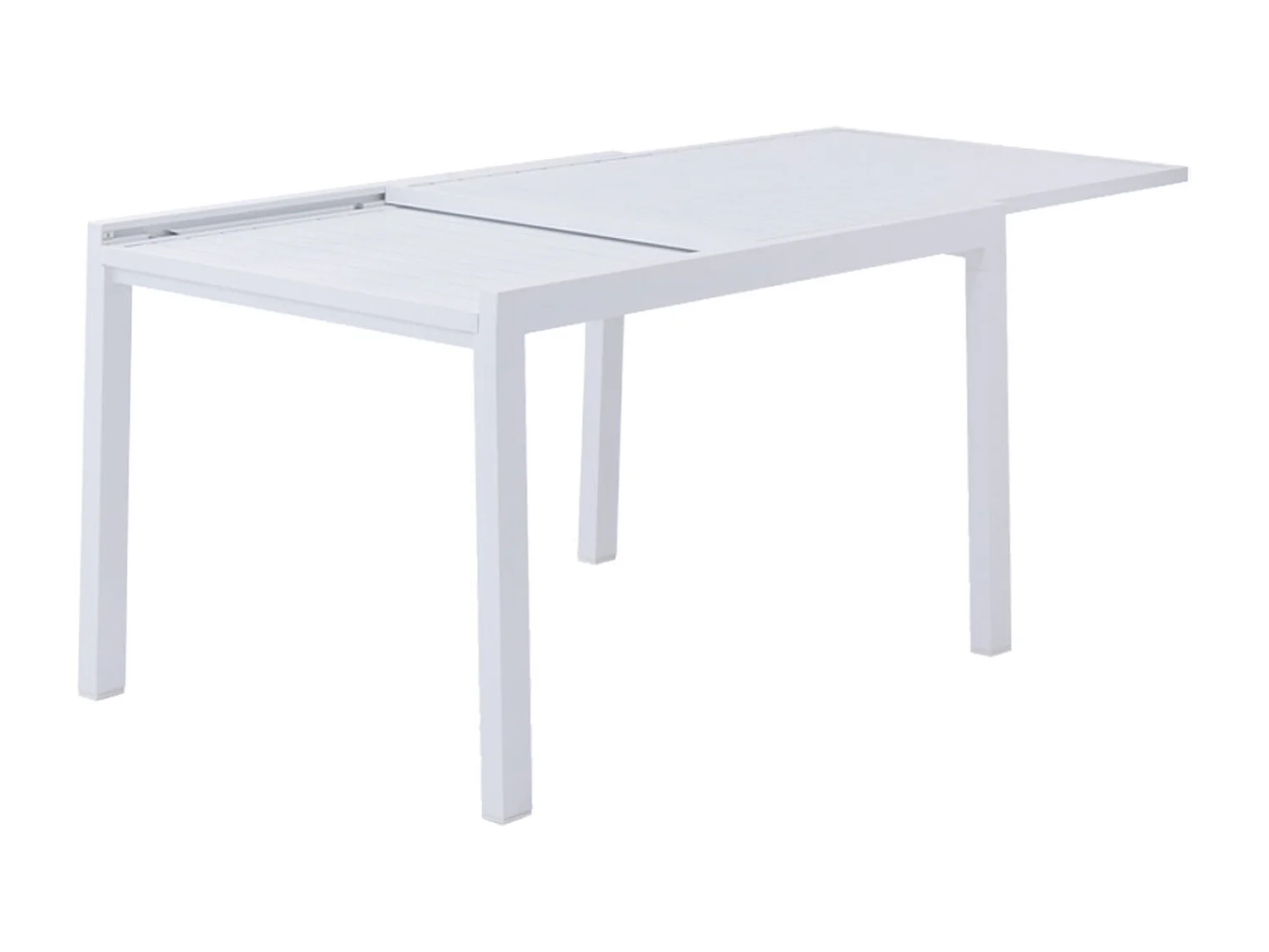 Tuinmeubelset VENEZIA uitschuifbaar 132/264 in wit aluminium - 10 zitplaatsen