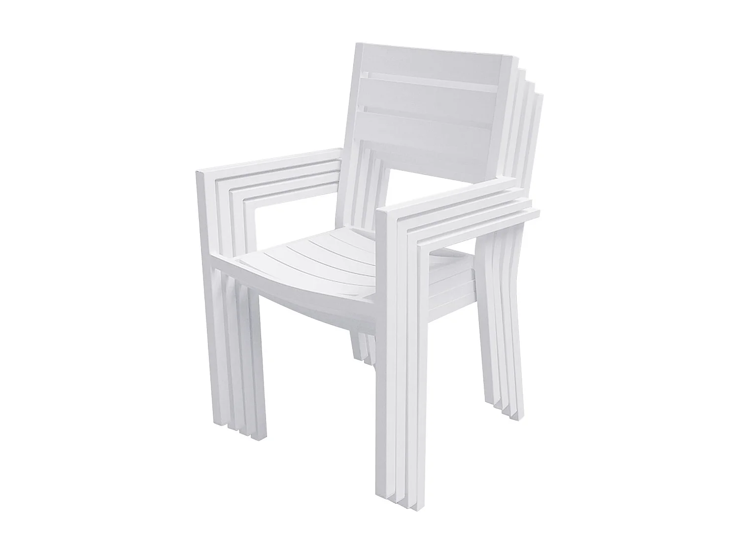Salon de jardin VENEZIA extensible 132/264 en aluminium blanc - 10 places