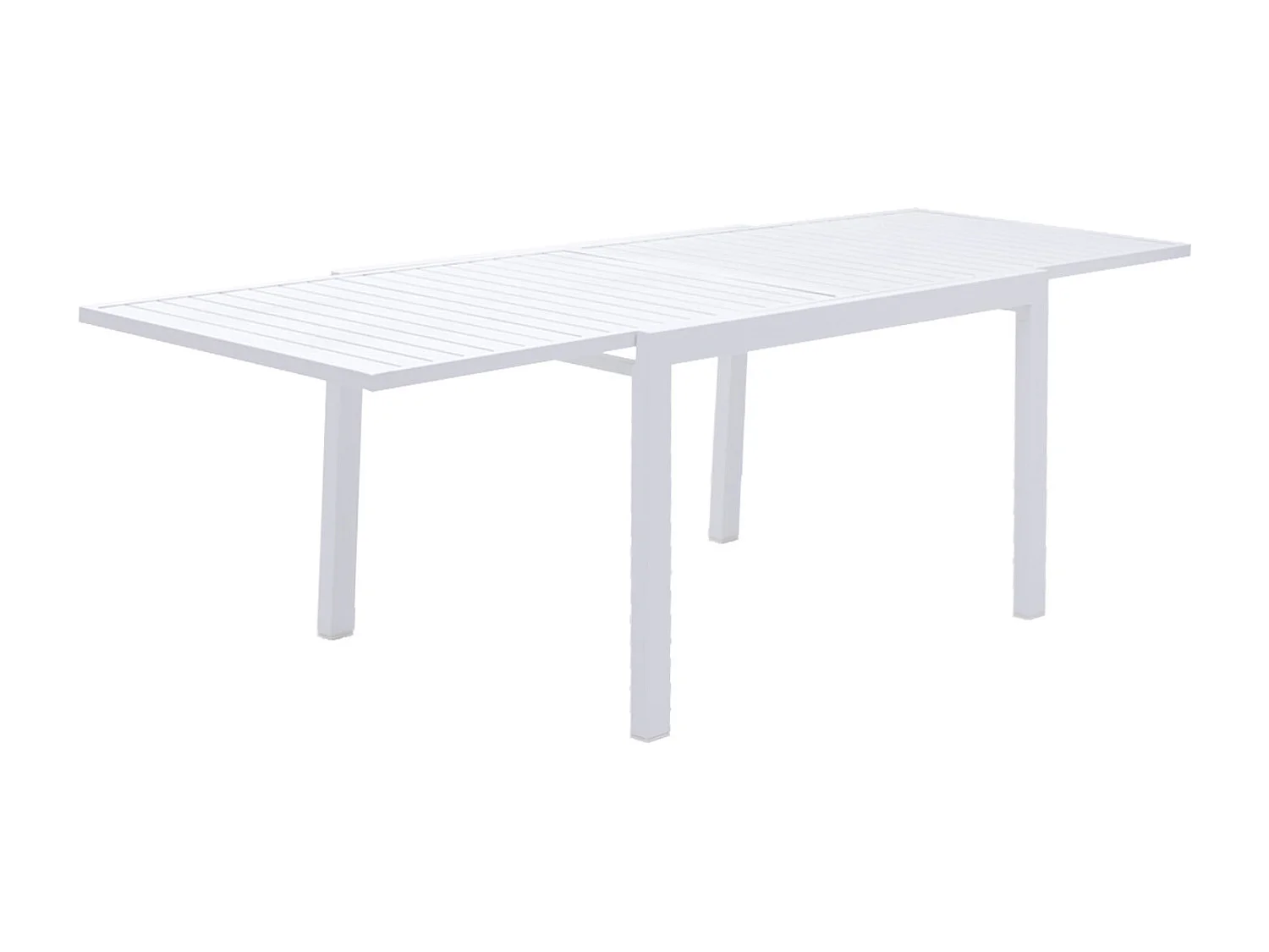 Salon de jardin VENEZIA extensible 132/264 en aluminium blanc - 10 places