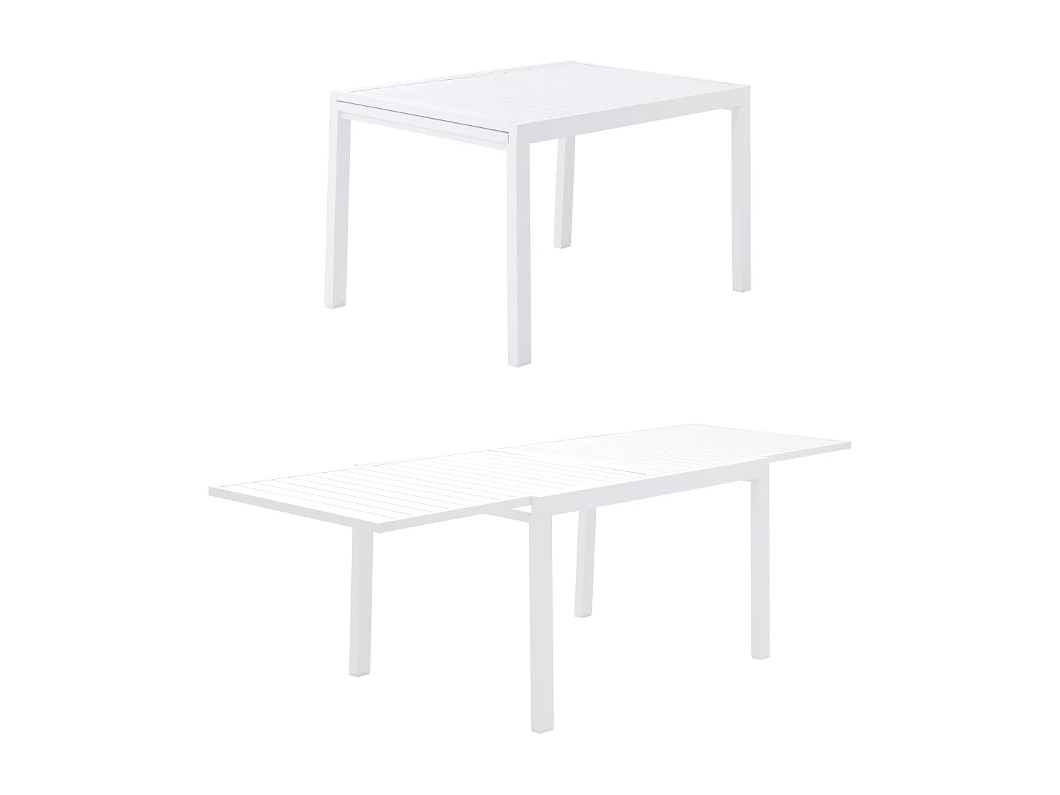 Salon de jardin VENEZIA extensible 132/264 en aluminium blanc - 10 places