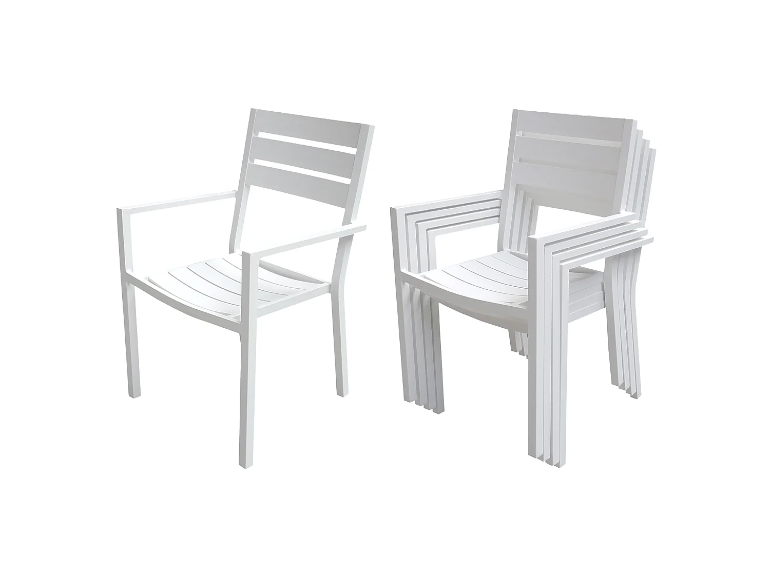 Tuinmeubelset VENEZIA uitschuifbaar 132/264 in wit aluminium - 10 zitplaatsen