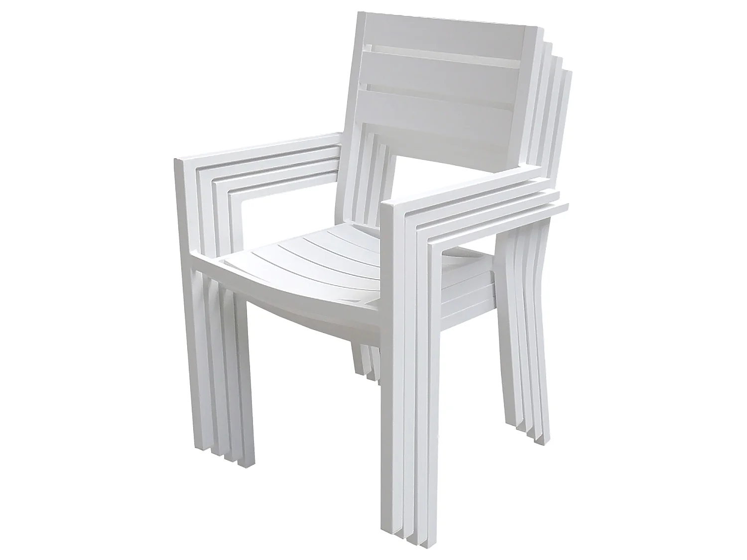 Tuinmeubelset VENEZIA uitschuifbaar 132/264 in wit aluminium - 10 zitplaatsen