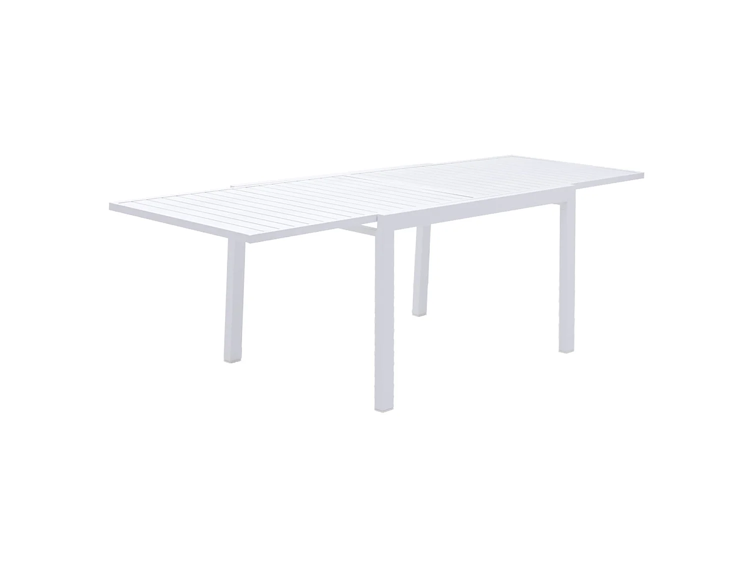 Salon de jardin VENEZIA extensible 132/264 en aluminium blanc - 10 places
