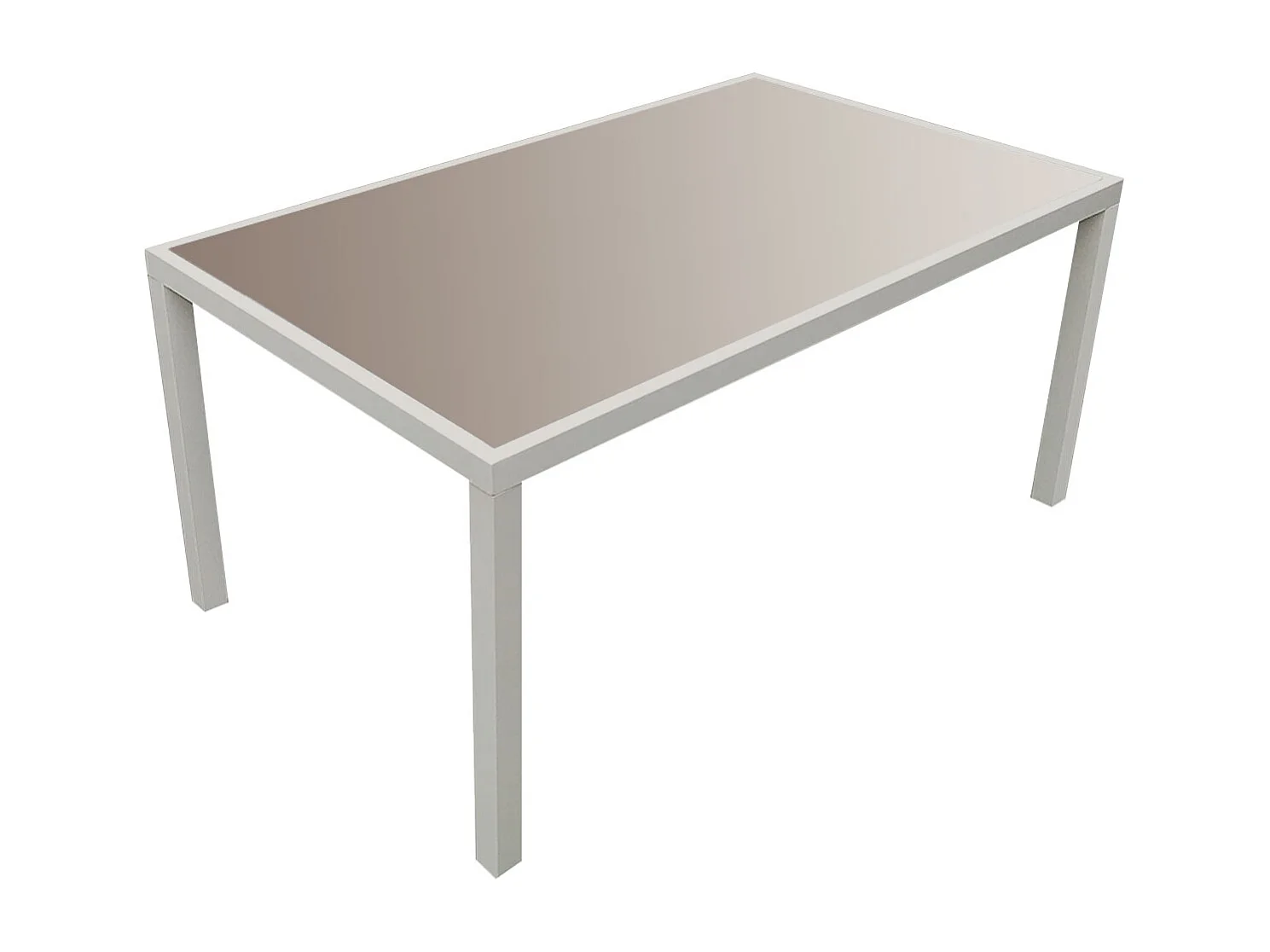 Salon de jardin BERGAMO en textilène taupe 6 places - aluminium taupe