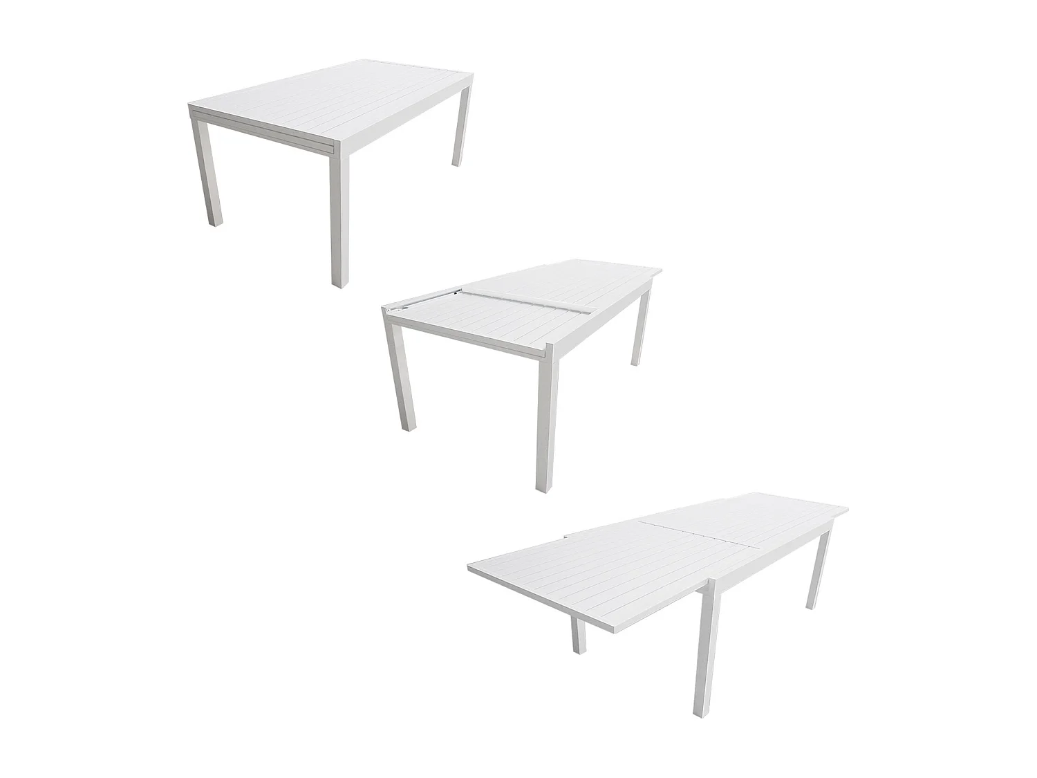 VENEZIA Uitschuifbare aluminium tuinset 180/300 - wit