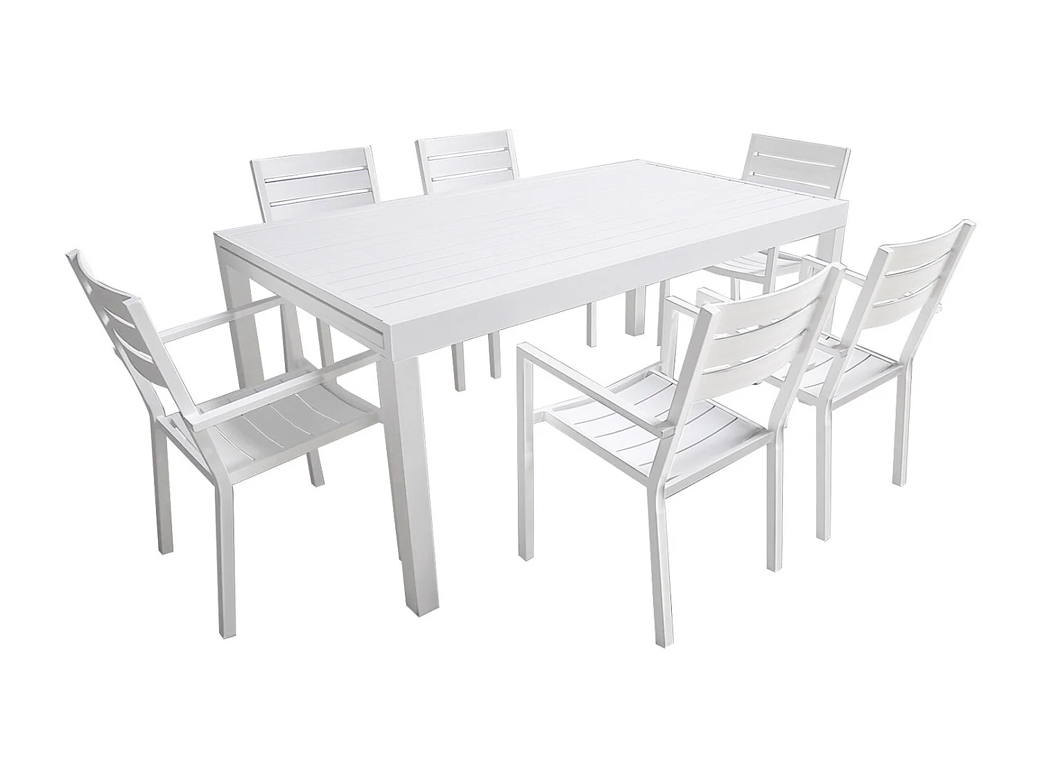 Salon de jardin VENEZIA extensible 180/300 en aluminium 10 places - blanc