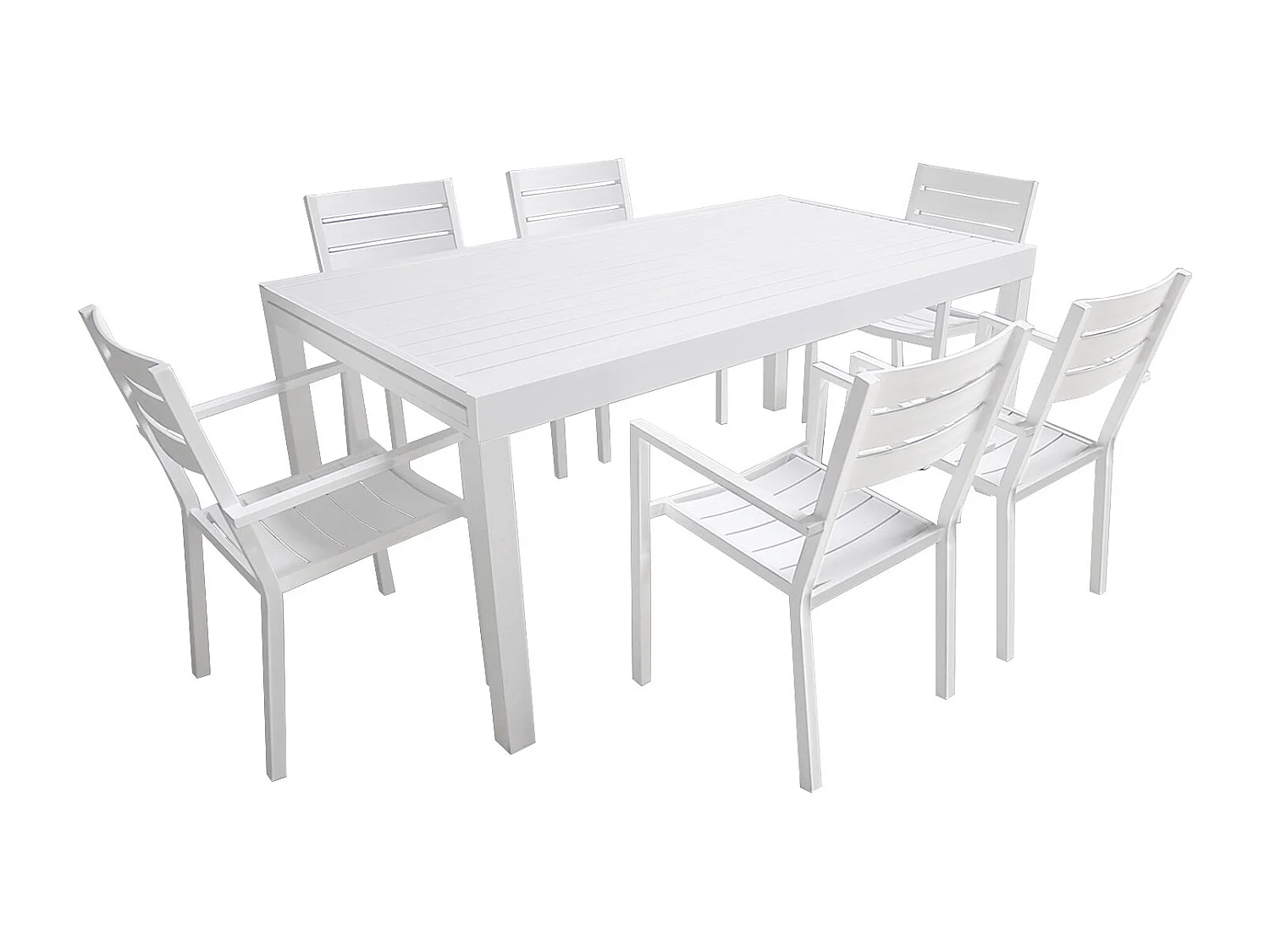 Salon de jardin VENEZIA extensible 180/300 en aluminium 10 places - blanc