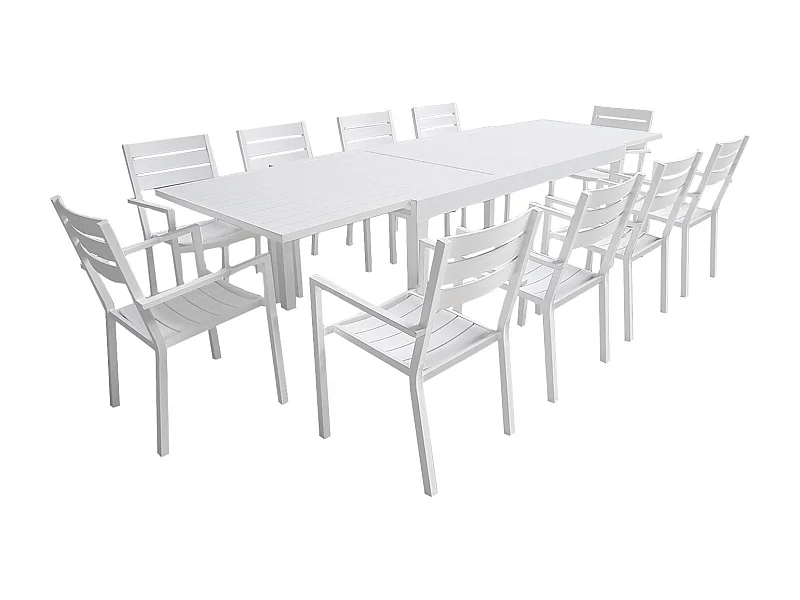 VENEZIA Uitschuifbare aluminium tuinset 180/300 - wit