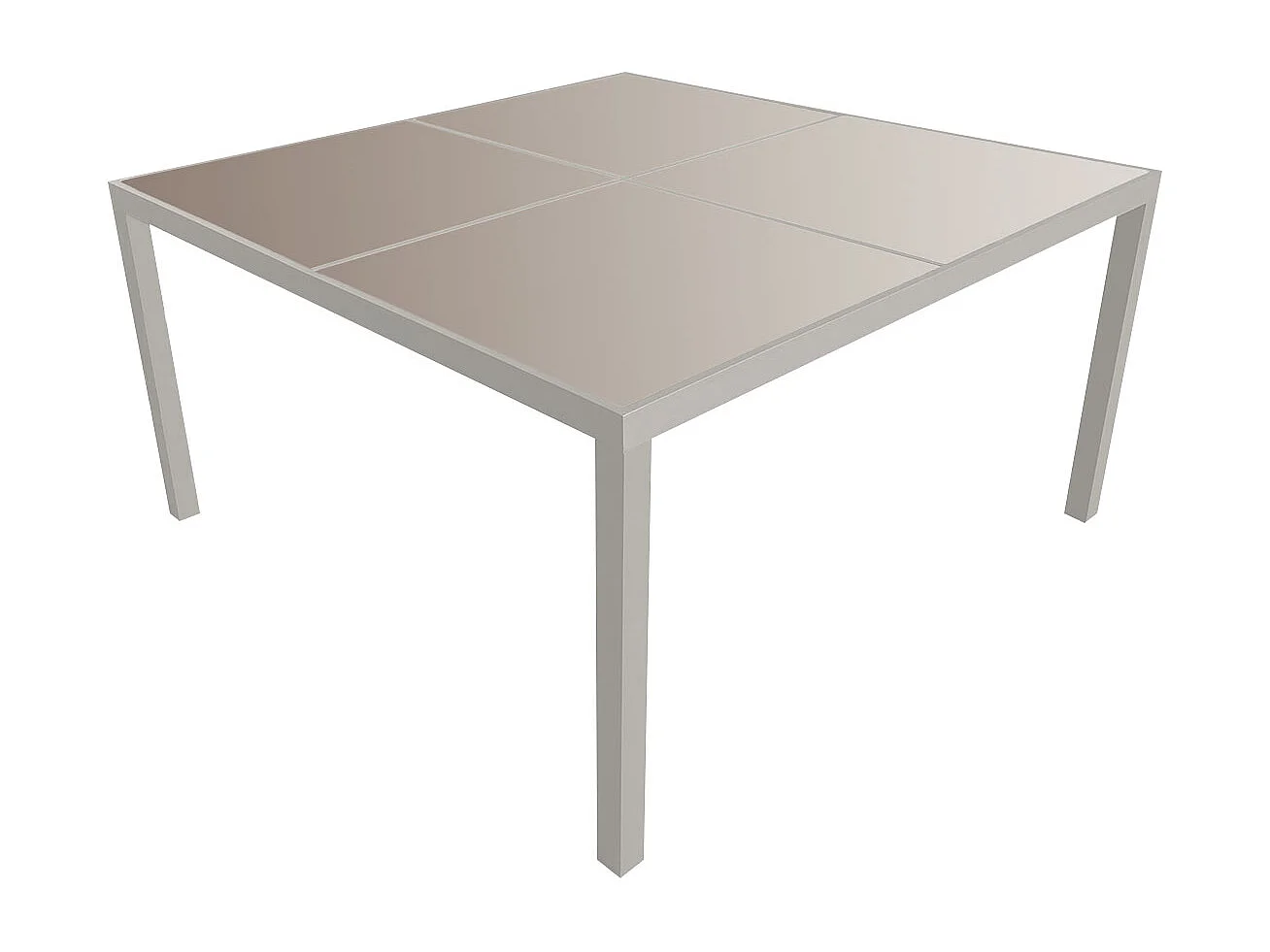 Conjunto de jardín CAGLIARI en textileno topo 8 plazas aluminio topo - HAPPY GARDEN