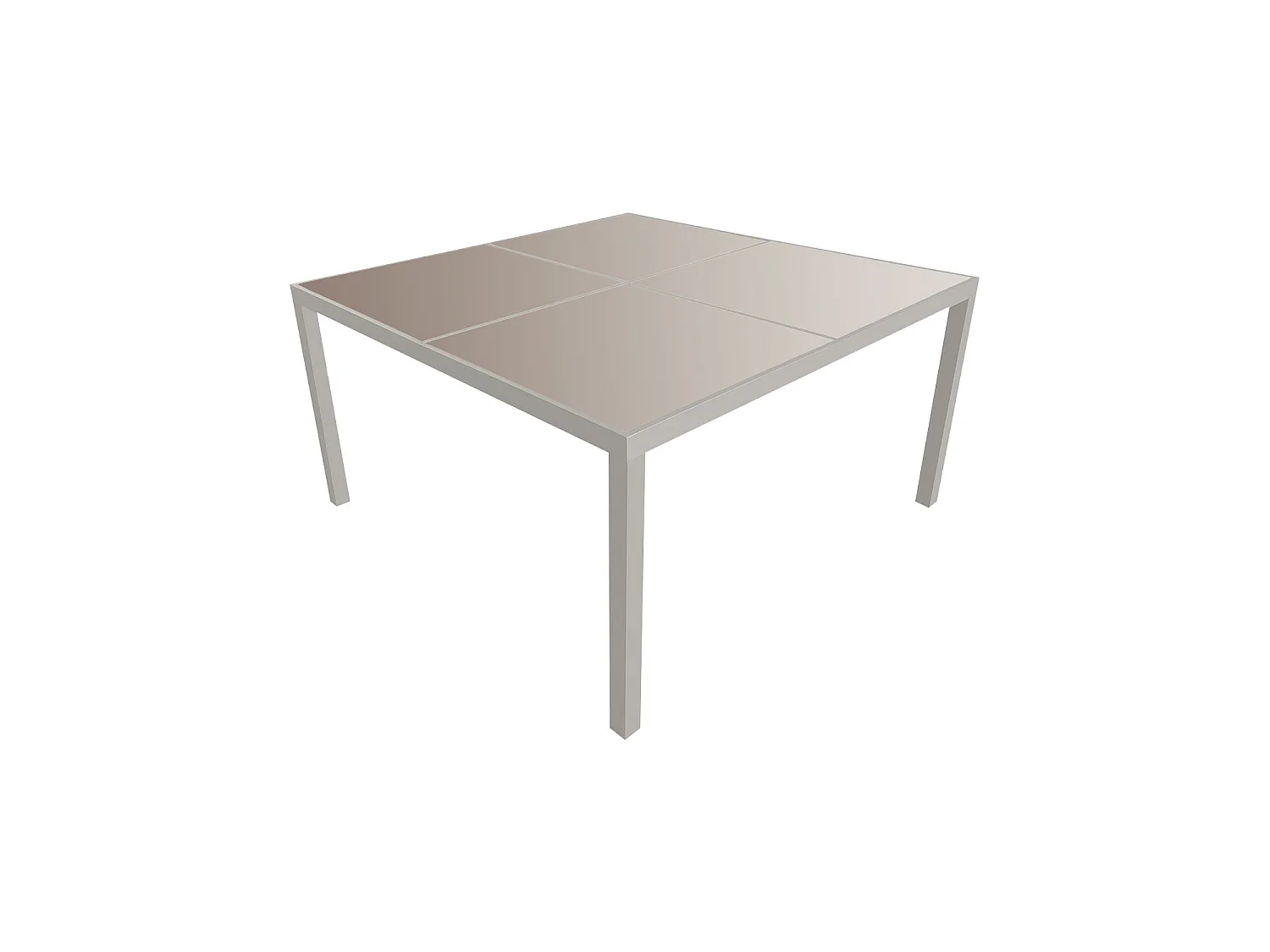 Salon de jardin CAGLIARI en textilène taupe 8 places - aluminium taupe