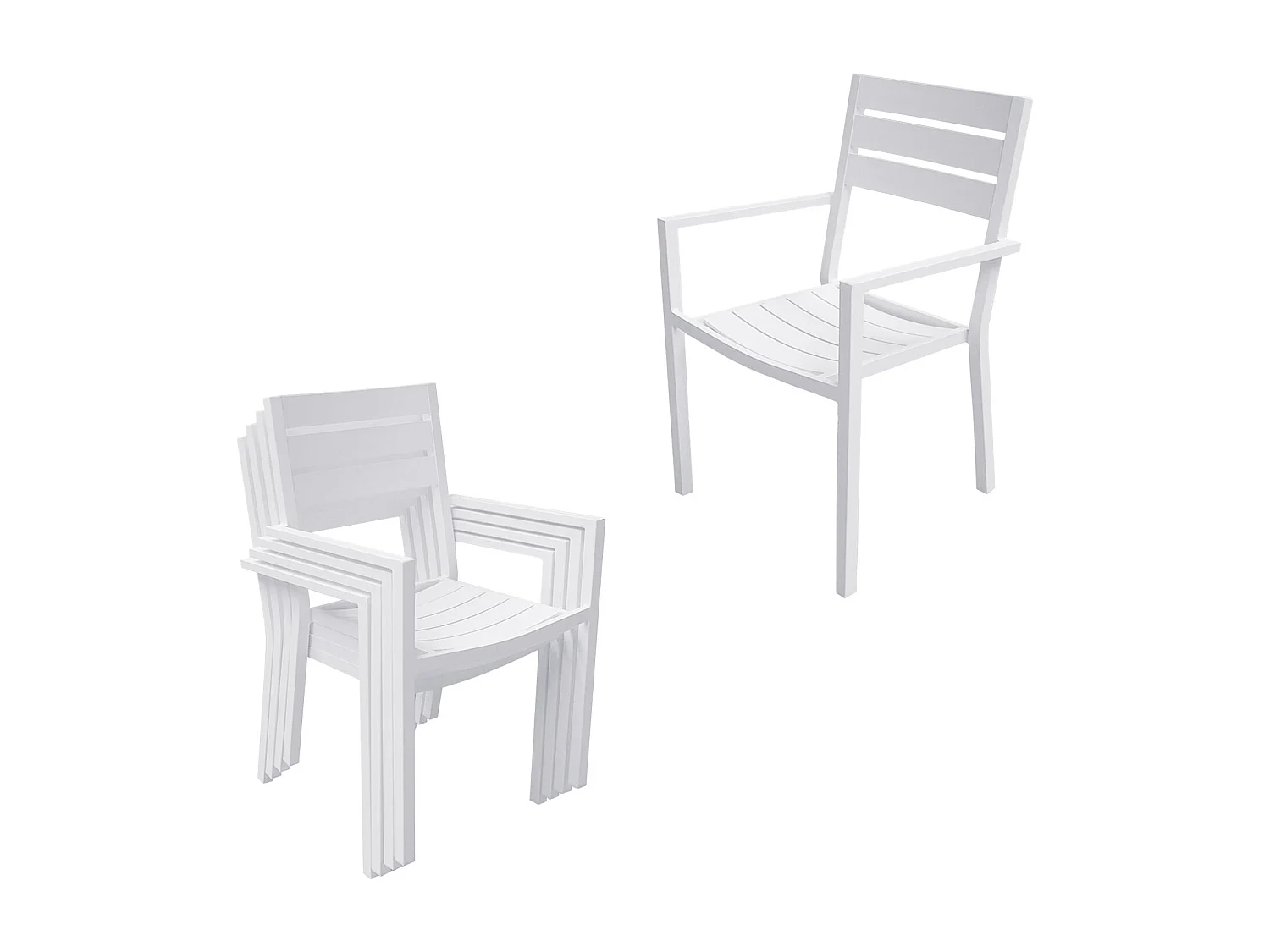 Salon de jardin VENEZIA extensible 90/180 en aluminium blanc - 8 places