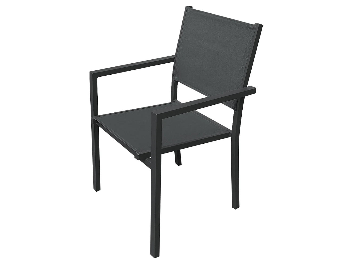 Salon de jardin LAMPEDUSA extensible en textilène gris 8 places - aluminium anthracite