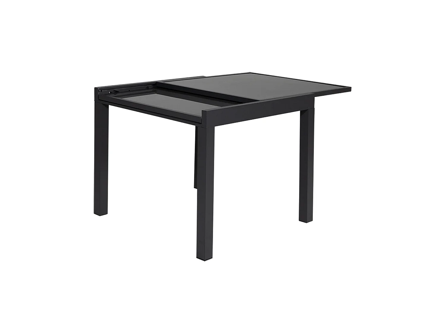 Salon de jardin LAMPEDUSA extensible en textilène gris 8 places - aluminium anthracite