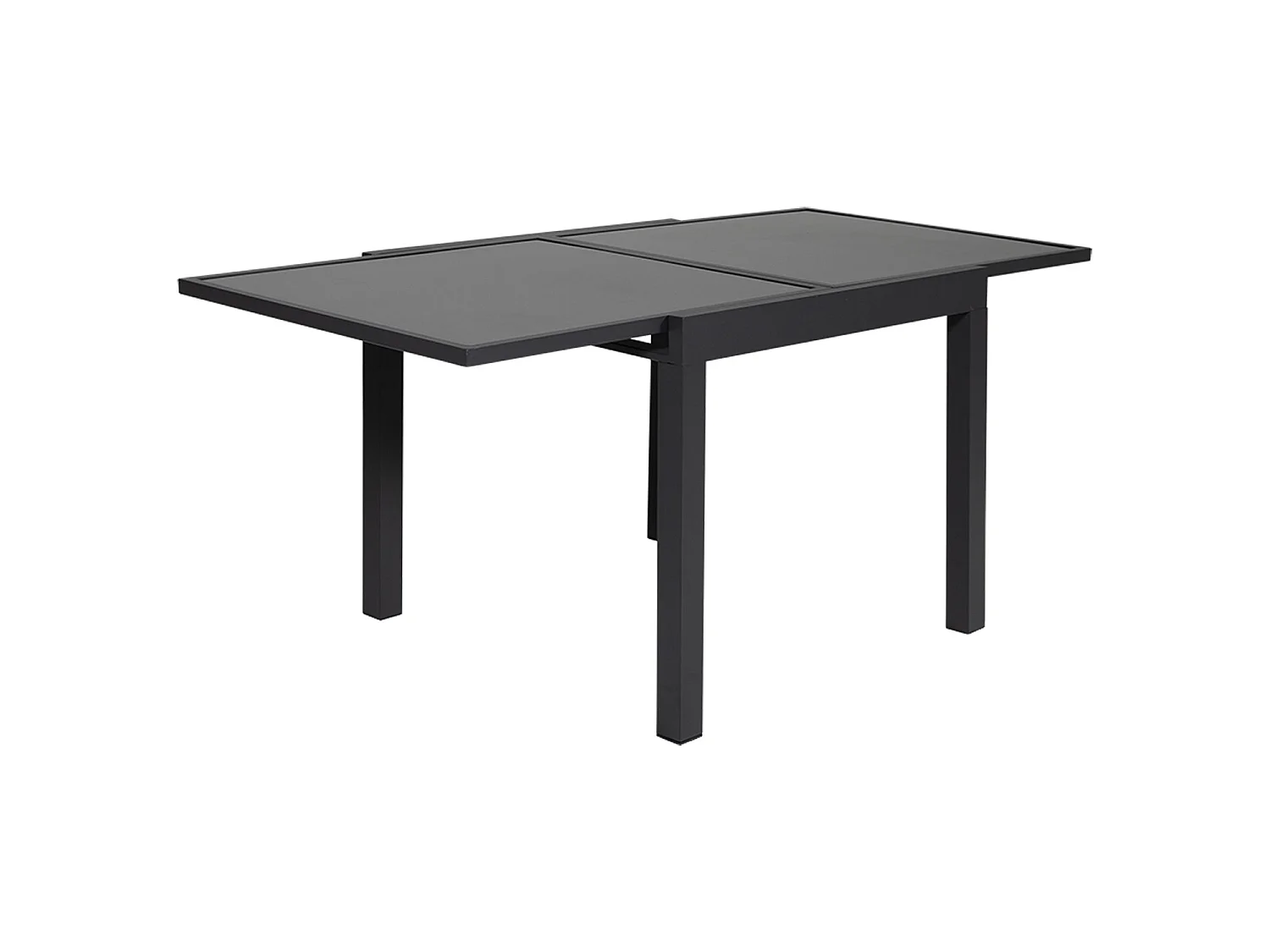 Salon de jardin LAMPEDUSA extensible en textilène gris 8 places - aluminium anthracite