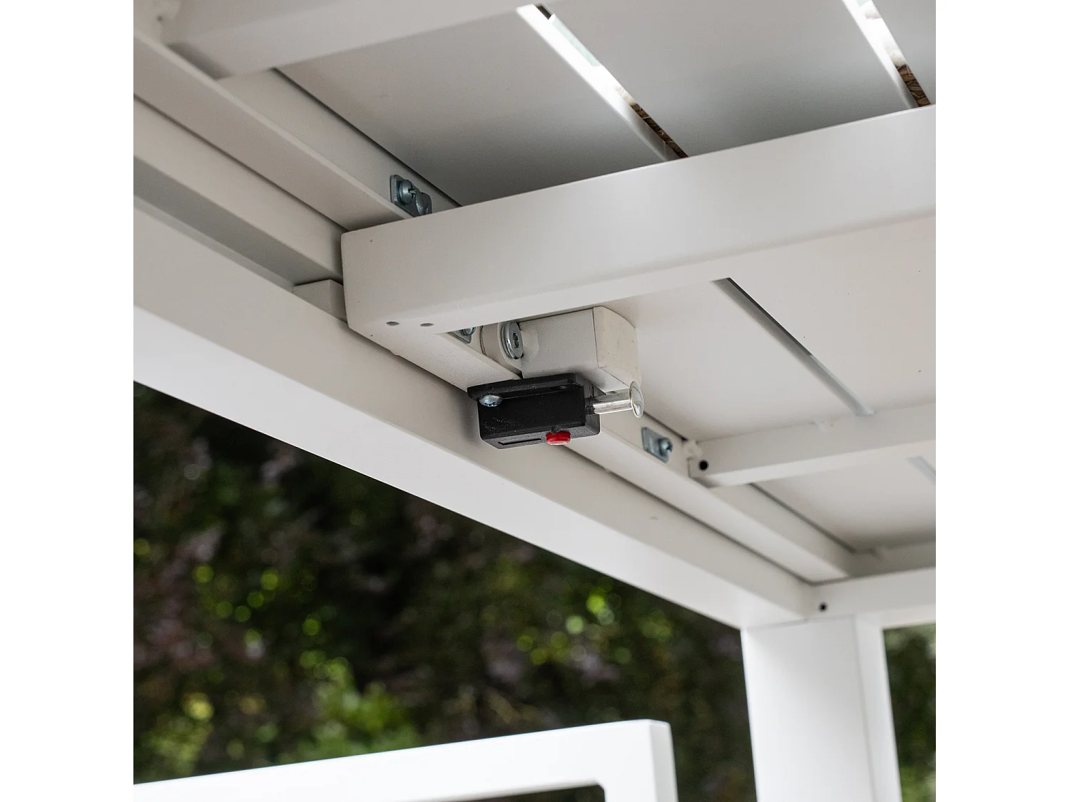 VENEZIA grijs textilene uittrekbare tuinset 140/200 - wit aluminium