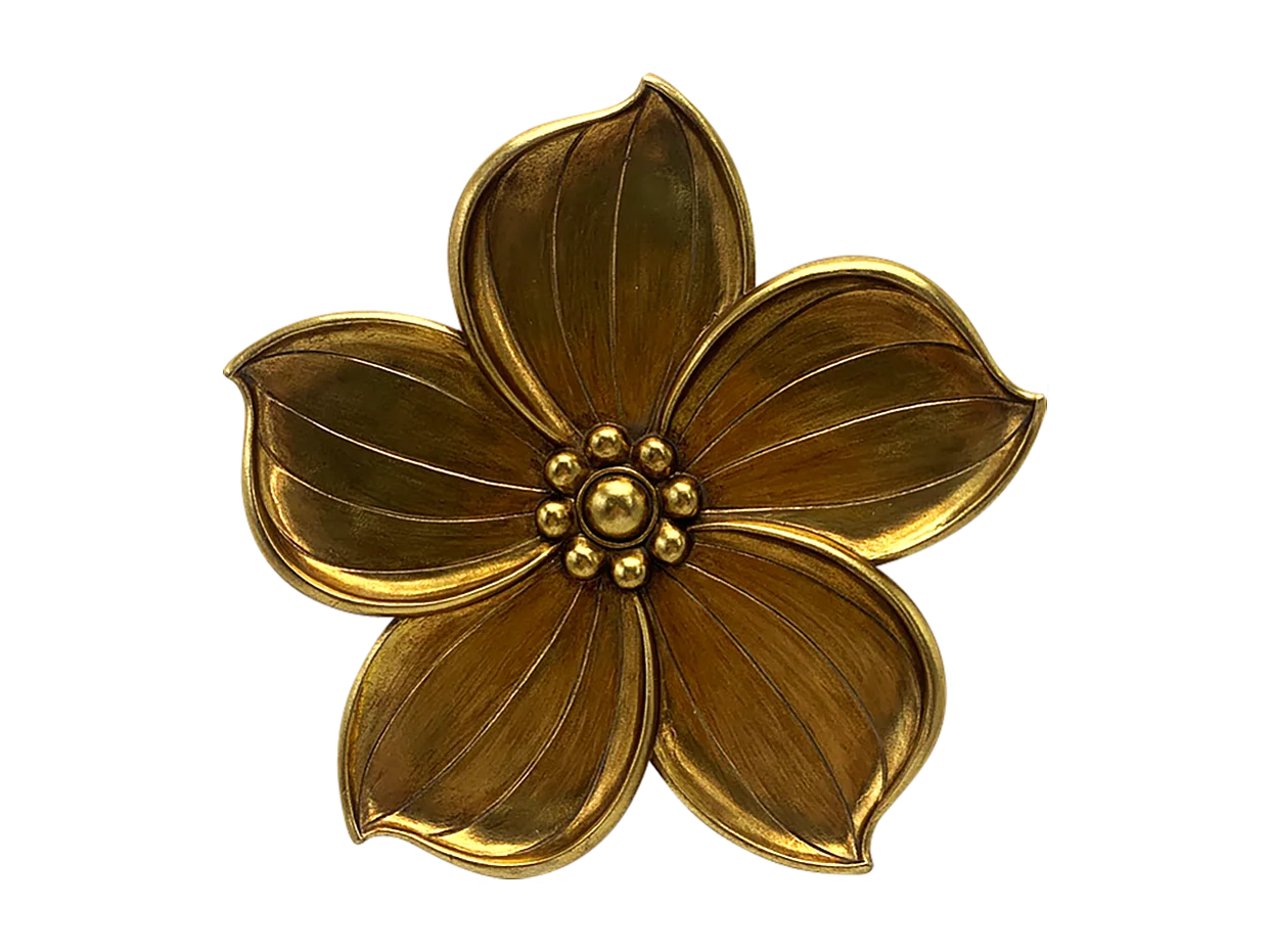 Déco murale fleur doré 20.5cm