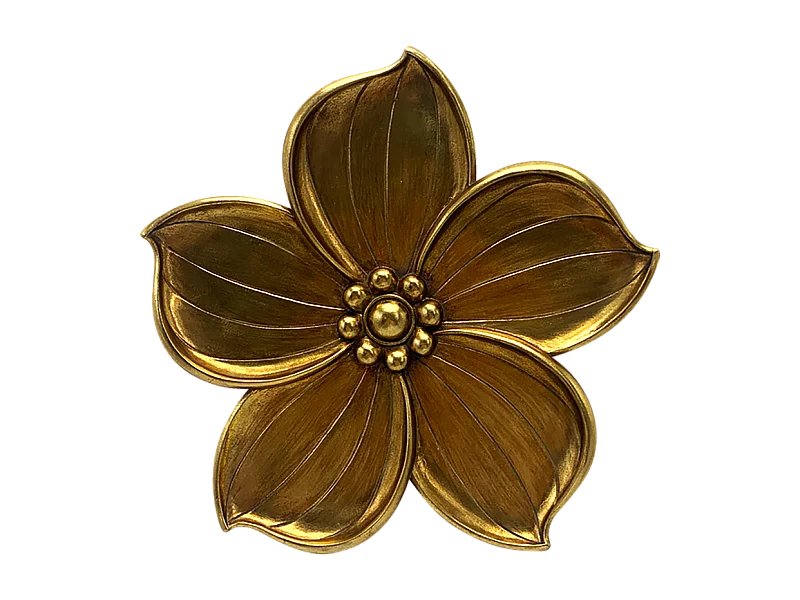 Déco murale fleur doré 20.5cm