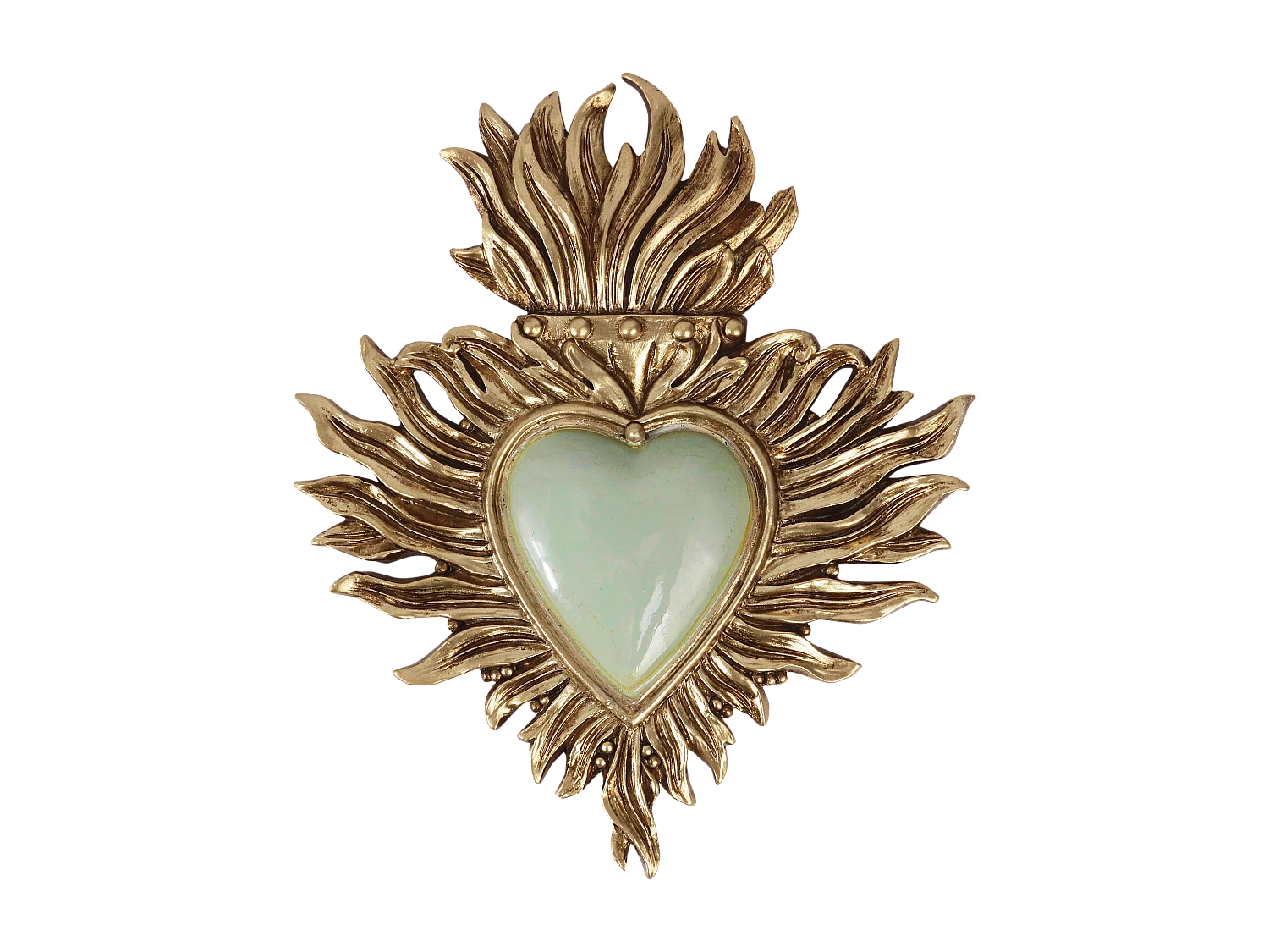 Déco murale ex-voto vert amande 10x12cm