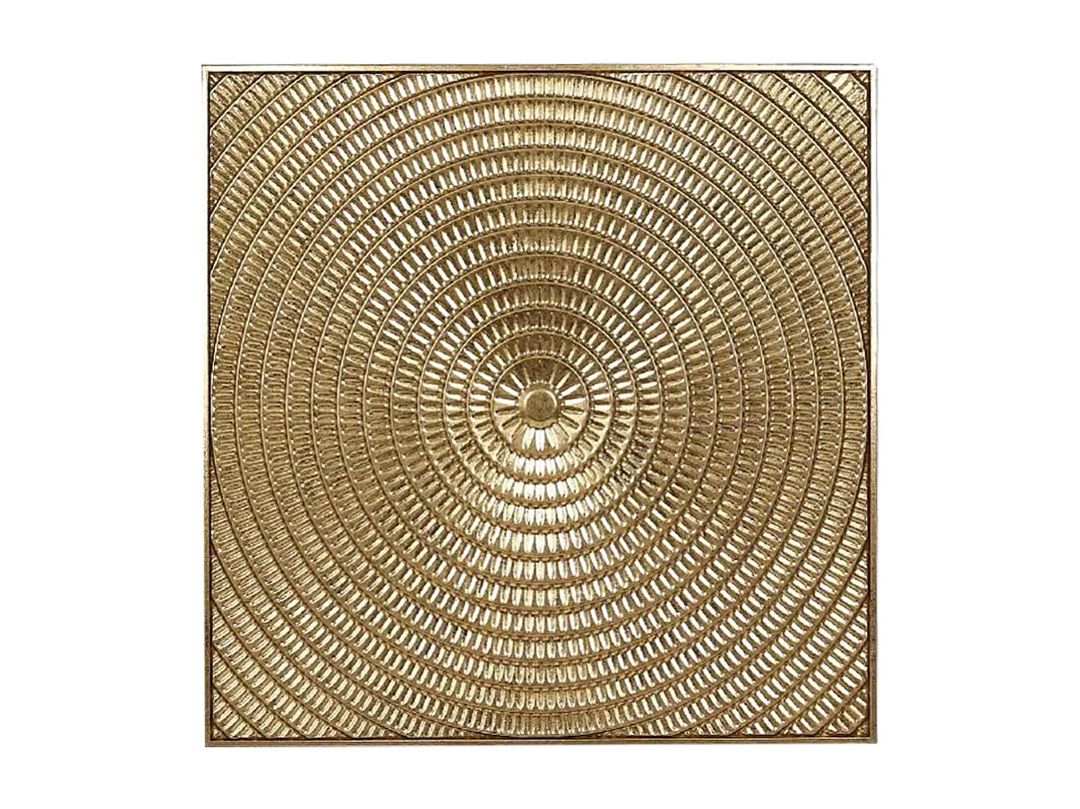 Plaque murale métal doré 99x4x99cm