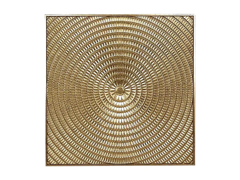 Plaque murale métal doré 99x4x99cm